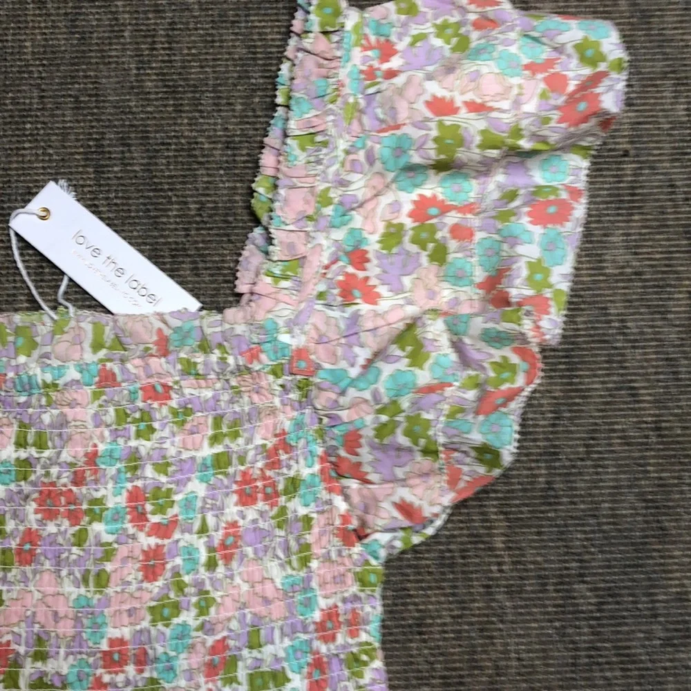 NWT Love the Label Ines Ivory Smocked Bodice Tank size Xs - Picture 3 of 8